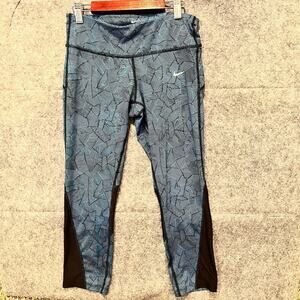 Nike Leggings Womens‎ Size SM Blue Black Ankle Cropped Training Gym Workout